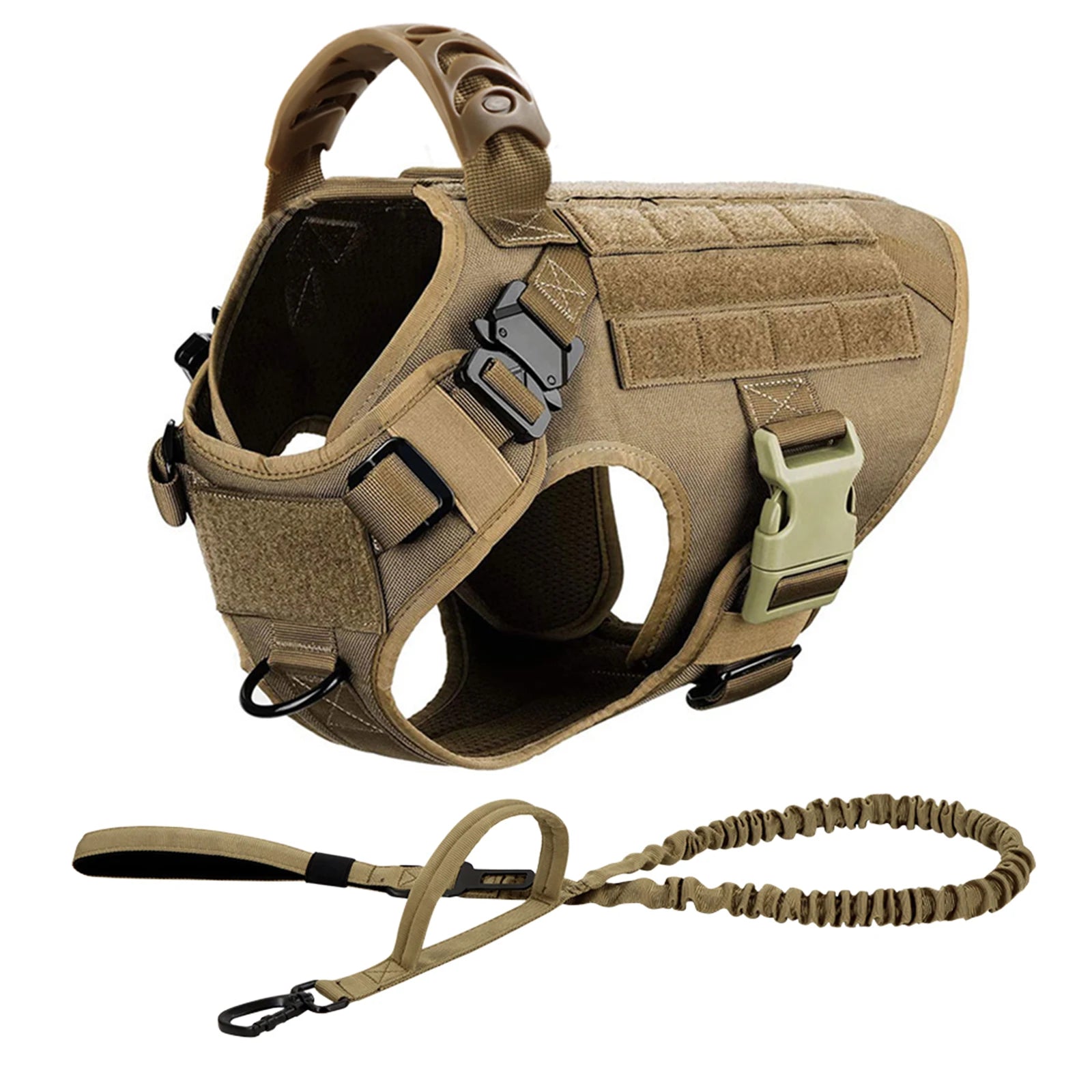 PawRoam Tactical Dog Harness & Leash Set — No-Pull Training Vest for Medium & Large Dogs