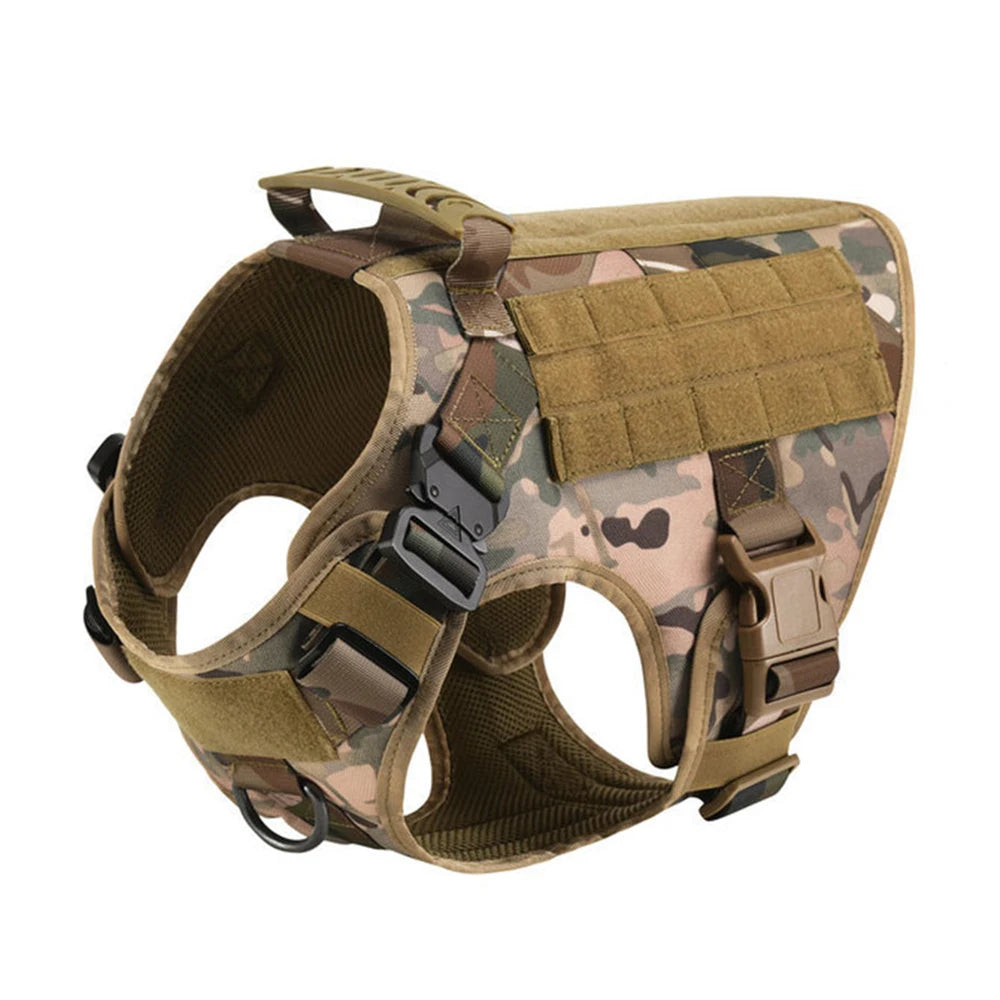 PawRoam Tactical Dog Harness & Leash Set — No-Pull Training Vest for Medium & Large Dogs