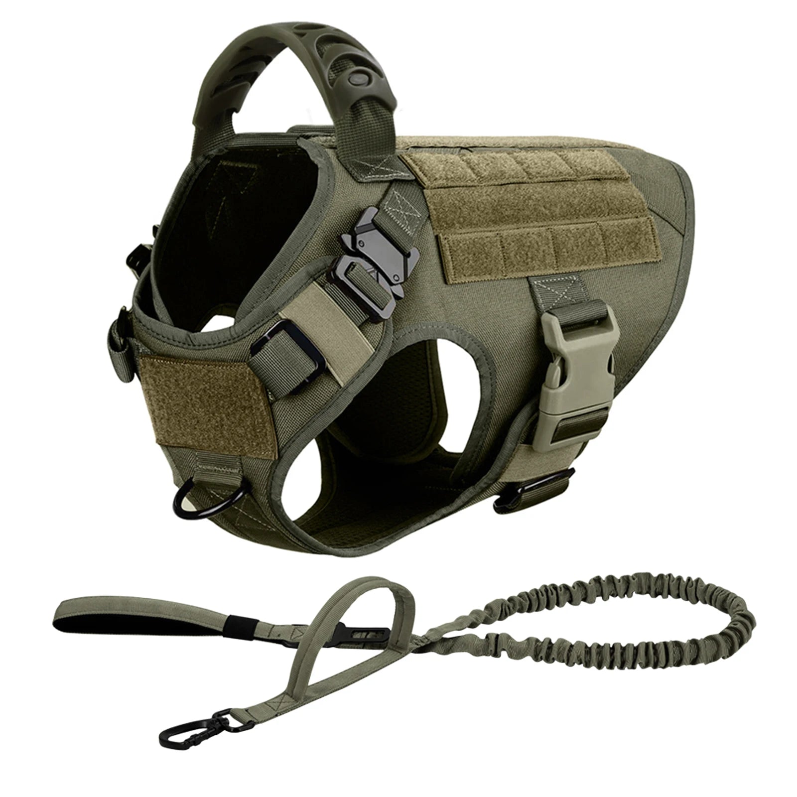 PawRoam Tactical Dog Harness & Leash Set — No-Pull Training Vest for Medium & Large Dogs