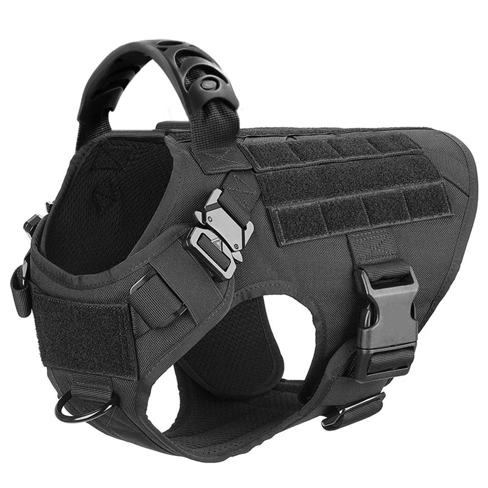 PawRoam Tactical Dog Harness & Leash Set — No-Pull Training Vest for Medium & Large Dogs