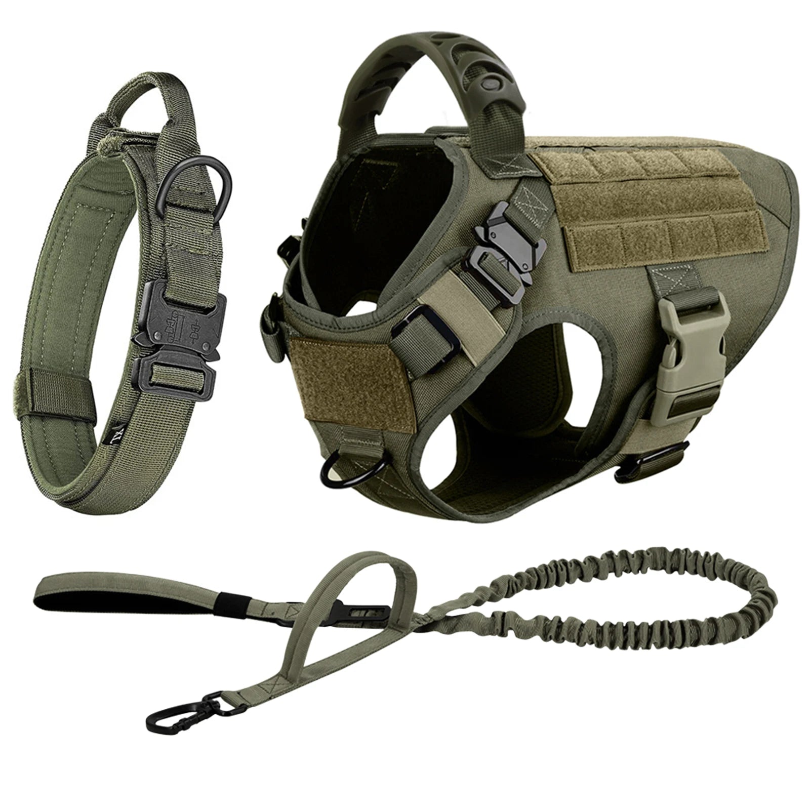 PawRoam Tactical Dog Harness & Leash Set — No-Pull Training Vest for Medium & Large Dogs