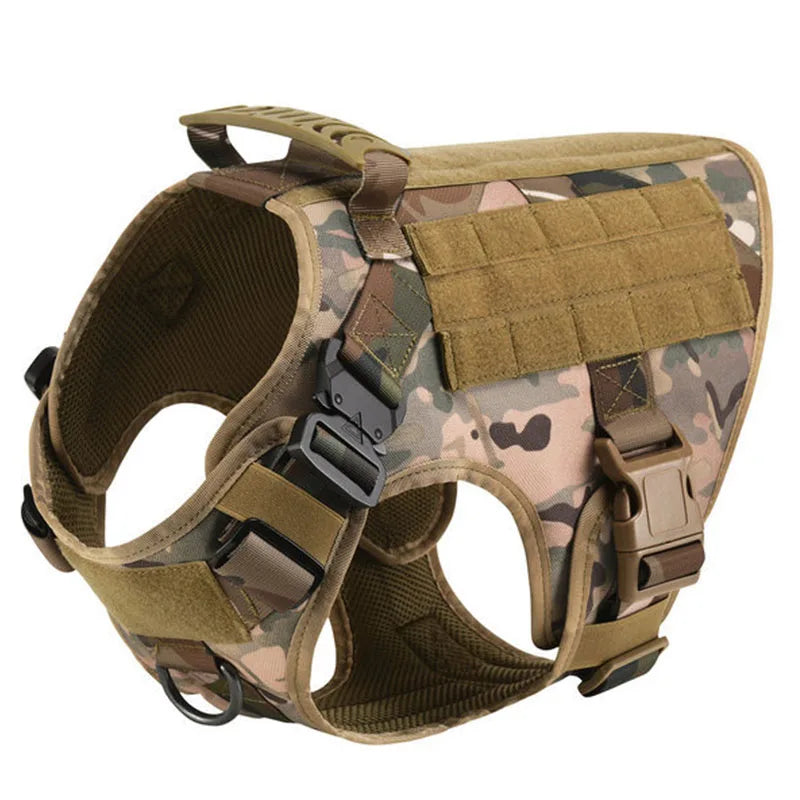 PawRoam Tactical Dog Harness & Leash Set — No-Pull Training Vest for Medium & Large Dogs