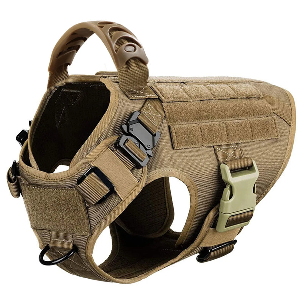 PawRoam Tactical Dog Harness & Leash Set — No-Pull Training Vest for Medium & Large Dogs
