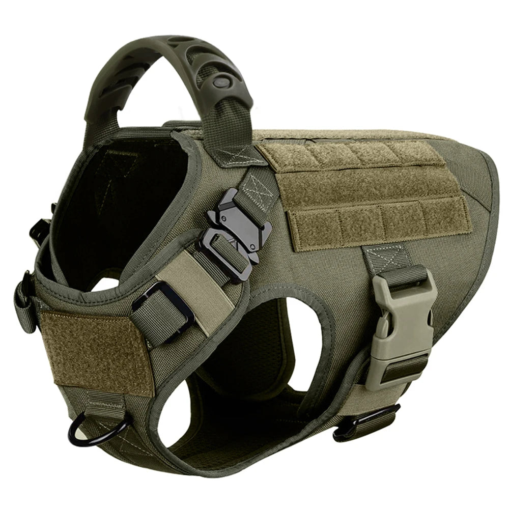 PawRoam Tactical Dog Harness & Leash Set — No-Pull Training Vest for Medium & Large Dogs